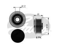 GATES OAP7037 Rueda libre de alternador Compatible con OPEL Corsa D Hatchback S07 Zafira B A05 Astra H Caravan A04 Corsa C Hatchback X01 Astra G CC T98 Astra H Hatchback A04