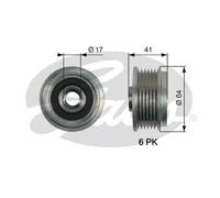 Polea del alternador OAP7161 GATES para OPEL ASTRA J Sports Tourer ASTRA J