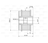 Polea de correa, generador VALEO 588010
