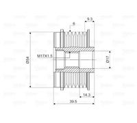 Polea del alternador Sentido de giro a la derecha (horario) 588012 VALEO