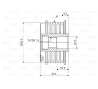 Polea del alternador Sentido de giro a la derecha (horario) 588013 VALEO para VW