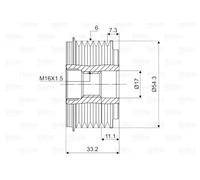 Polea del alternador Sentido de giro a la derecha (horario) 588015 VALEO