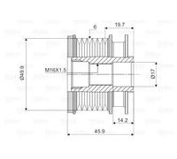 Polea del alternador Sentido de giro a la derecha (horario) 588031 VALEO