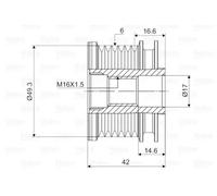 Polea del alternador Sentido de giro a la derecha (horario) 588048 VALEO