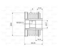 VALEO-588055-Rueda libre alternador