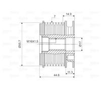 Polea de correa, generador VALEO 588060