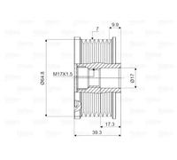 Polea de correa, generador VALEO 588069