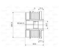 Polea de correa, generador VALEO 588086