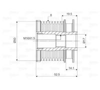 Polea del alternador Sentido de giro a la derecha (horario) 588093 VALEO