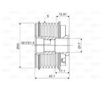 Polea del alternador Sentido de giro a la derecha (horario) 588112 VALEO