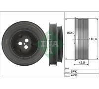 Polea del cigüeñal con amortiguador de vibraciones 544 0131 10 INA para PEUGEOT