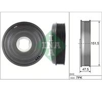 Polea del cigüeñal con amortiguador de vibraciones 544 0136 10 INA para OPEL