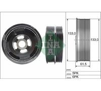 Schaeffler INA Polea, cigüeñal para FORD: Focus, Mondeo, C-Max, B-Max & VOLVO: V50, C30, S40 (Ref: 544 0167 10)