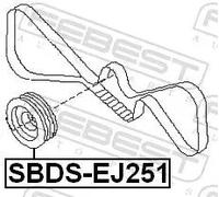 FEBEST Polea, cigüeñal para SUBARU: Impreza, Legacy, Forester (Ref: SBDS-EJ251)
