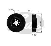 Polea del cigüeñal TVD1009 GATES para VW AUDI SEAT SKODA