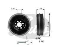 Polea del cigüeñal TVD1015A GATES para VW AUDI SKODA