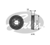 Polea del cigüeñal TVD1056 GATES para CITROËN PEUGEOT FIAT