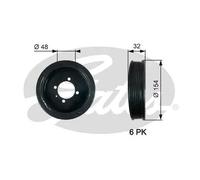 Polea del cigüeñal TVD1130 GATES para OPEL CHEVROLET