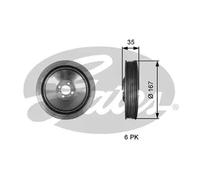 Polea del cigüeñal TVD1135 GATES para ALFA ROMEO FIAT OPEL LANCIA SAAB JEEP