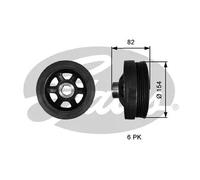 Polea del cigüeñal TVD1139 GATES para MERCEDES-BENZ PUCH