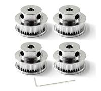 polea dentada 36 dientes diámetro 5mm ancho de la correa 10mm para impresora 3d(Pack of 4,llave incluida)