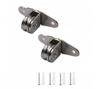 Polea desviadora con rodamientos dobles, polea de cable con rodamientos de bolas, polea desviadora de metal, con 4 tornillos y 4 manguitos de plástico blancos (2 piezas)