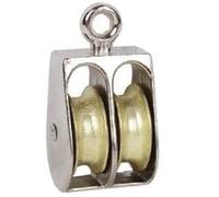 POLEA DOBLE GIRATORIA NIQUELADA (Ø40MM)"venta unitaria"