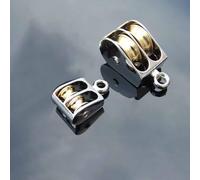 Polea fija doble para elevación y aparejo, rueda de polea de aleación de zinc, tamaños de 36 mm/52 mm/75 mm, capacidad de carga de 100-250 kg, metal resistente H (36 mm)