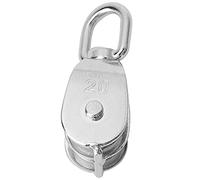 Polea giratoria de acero inoxidable 304, polea resistente de doble rueda, bloque giratorio anticorrosión de grado marino con superficie pulida, para aparejar cuerdas de elevación (20mm)