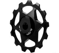 Polea guía de desviador 11T 13T hecha de aleación de aluminio con geometría de dientes optimizada para soportar una alineación precisa de la cadena (negro 13T)