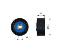 Polea inversión/guía, correa poli V GATES T36518 para T 10.64 2004-2005