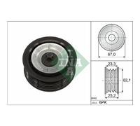 Polea inversión/guía, Correa poly V INA 532 0619 10