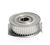 Polea loca HTD5M-50T con/sin polea de cojinete de engranaje de dientes 16/21/27mm ancho de correa 10/12/15/20/25/30mm polea de correa dentada de diámetro interior(25mm,With Teeth 27mm)