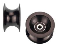 Polea simple - Rueda guía de plástico con rodillo ranura en U, diámetro vía 25 mm, 6 x 54 30 y rodamiento acero inoxidable 636