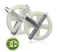 Polea Tendedero Cuerda Poleas Tendederos - Rueda de 12,7cm Nylon con Eje Aluminio Resistente Intemperie Antideslizante para Lavandería Exterior Exteriores Interior, 2 Piezas