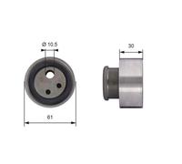 Polea Tensora Correa Dentada Gates T41118 Powergrip™ para Fiat