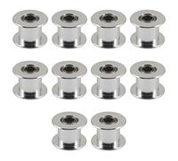Polea tensora GT2 de 20 dientes de 5 mm de diámetro y 10 mm de ancho, color plateado, polea tensora de aleación de aluminio, sin dientes, para accesorio de impresora 3D