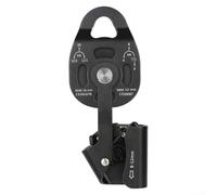 Polea unidireccional para levantar objetos pesados tensión estática de 25 KN, diseño de aleación de aluminio ligero, sistema de trinquete seguro (negro)