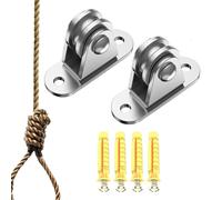 Poleas compactas | Tensor silencioso reforzado - Capacidad 80 Kg poleas de acero inoxidable - Para almacenamiento en el techo de la pared del garaje casa equipo de gimnasio Escalada
