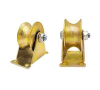 Poleas con ruedas en U, Rueda rígida de alta resistencia, carga máxima una sola rueda 1000 kg, for carril invertido, puerta enrollable, puertas corredizas, máquinas industriales(2 Pcs 2.5in/60mm)