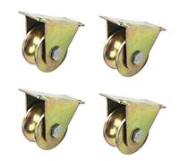 Poleas con ruedas en U, Ruedas giratorias de 4 piezas, rueda riel con ranura en U, capacidad carga 600 kg, for invertido, puerta rodante, corredera, máquinas industriales(1.2in/32mm)