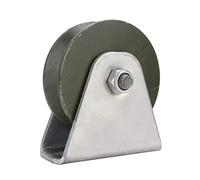 Poleas de acero inoxidable, Rueda giratoria rígida con ranura tipo V de acero for puerta, polea guía Industrial, carros de herramientas, 1 ud.(100v)