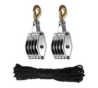 Poleas De Alzamiento De Cuerda, Polipasto De Cuerda Para Carga Pesada - Ganchos Ligeros De 4 Ruedas Para Cultivo | Ahorre Esfuerzo De Poleas De Elevación Con Techo A