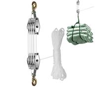 Poleas De Alzamiento De Cuerda, Polipasto De Cuerda Para Carga Pesada - Ganchos Ligeros De 4 Ruedas Para Cultivo | Ahorre Esfuerzo De Poleas De Elevación Con Techo A