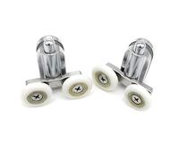 Poleas de fijación para puerta de ducha en cromo, 2 partes inferiores, se adapta a vidrio de 4 a 6 mm (rueda inferior (23 mm), 2 unidades)