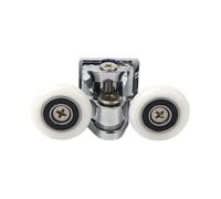 Poleas de fijación para puertas de ducha, Rodillos for mampara de ducha corredera 23-25 mm con resorte aleación aluminio galvanizado(23.0mm)