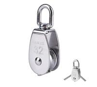 Poleas Individuales, Polea de Acero Inoxidable, 304 Inoxidable Acero Polea Rodillo, Poleas para Cables Acero, Poleas Para Cables, 32MM Rueda de Polea Simple de Polea Carga Segura 250 kg, Butyeak