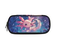 POLERO Bonito estuche portátil para niñas y niños, para escuela, oficina, papelería, bolsa para bolígrafos, Axolotl bajo el agua, Talla única, Mochila escolar