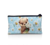 POLERO Estuche para lápices de dibujos animados con cremallera para niñas y niños, bolsa de papelería escolar, Otter Daisy, Talla única, Mochila escolar