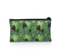POLERO Estuche para lápices de dibujos animados con cremallera para niñas y niños, bolsa de papelería escolar, Black Cat Butterfly Meadow, Talla única, Mochila escolar